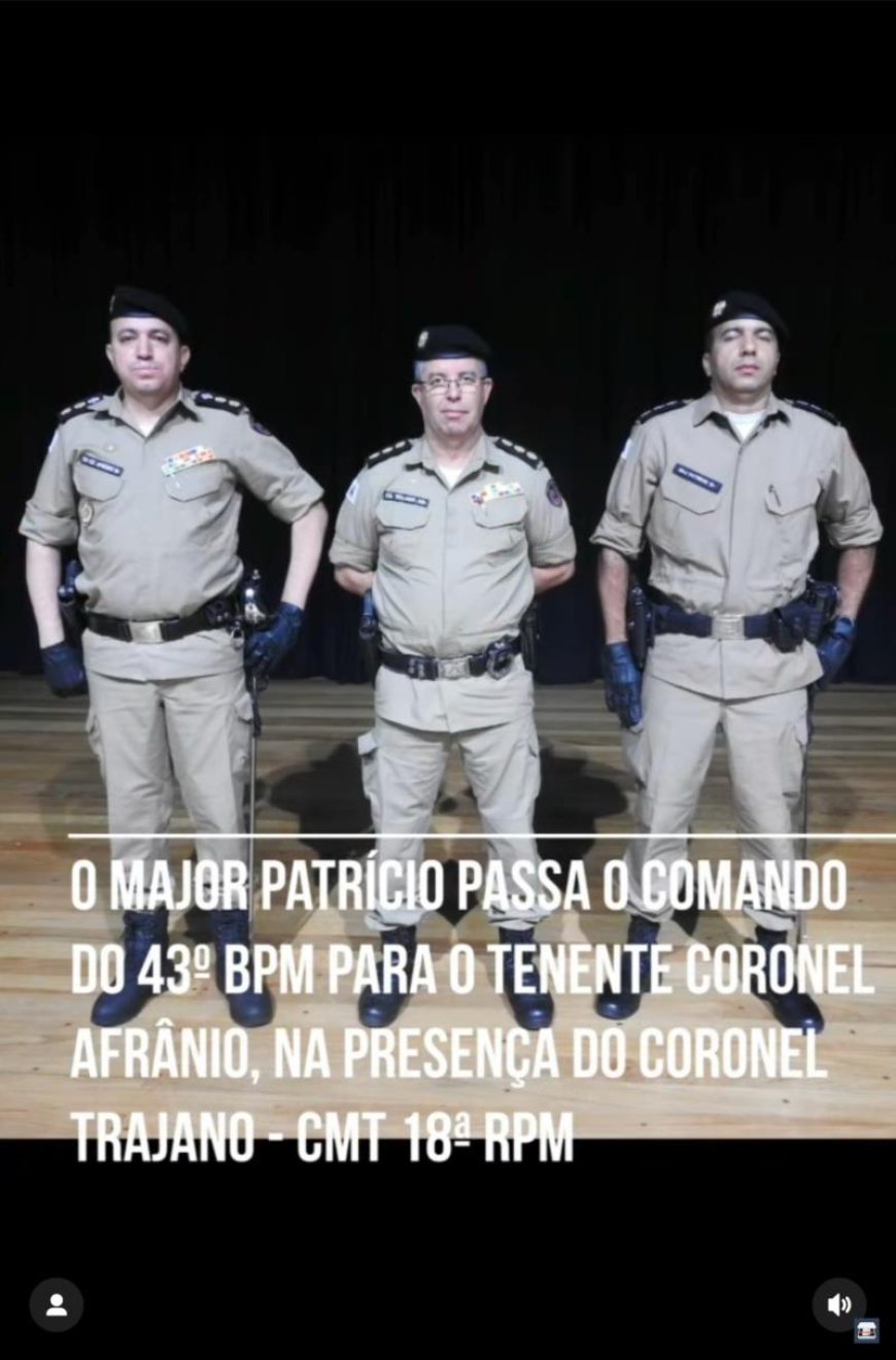 Major Afrânio, da PM de Guaxupé, assume o comando do 43º Batalhão de Paraíso