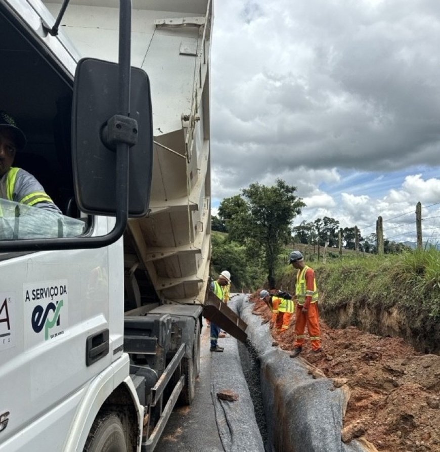 EPR Sul de Minas intensifica obras na MG-455 para melhorar a segurança viária