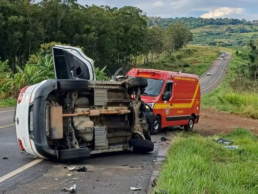 Gravíssimo acidente na MGC-491, entre Paraíso e Monte Santo, leva idosa a óbito e deixa três feridos