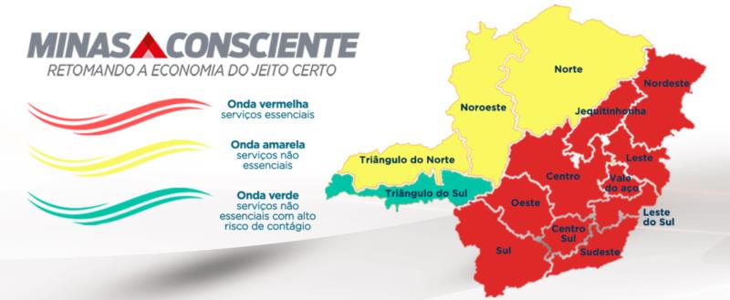 Taxa de incidência segue em alta e Comitê Covid-19 mantém dez regiões na onda vermelha do Minas Consciente