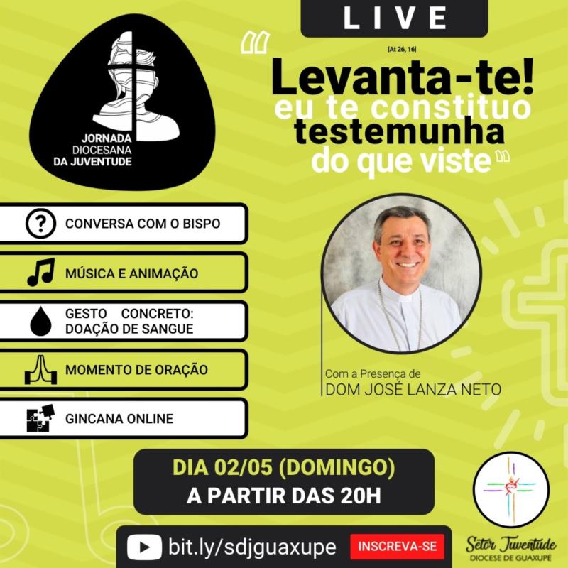 Jornada Diocesana da Juventude será neste domingo, com a presença do bispo Dom José Lanza