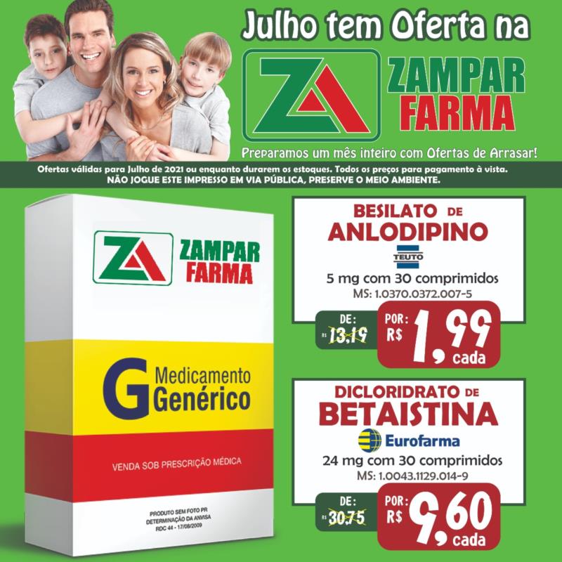 Promoções do mês de julho na Zampar Farma