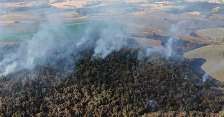 Incêndio atinge área de preservação permanente na fazenda Santa Terezinha, entre Guaxupé e Tapiratiba