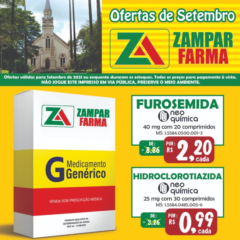 Confira mais ofertas da Rede Zampar Farma para o mês de setembro