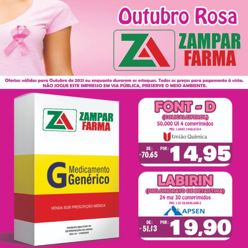 Mais promoções do mês de outubro na Zampar Farma