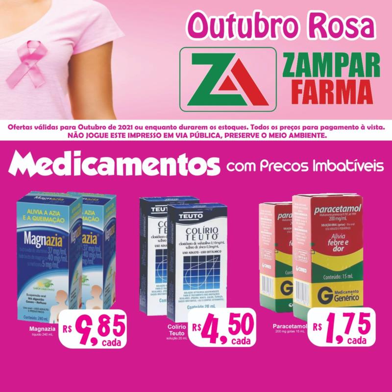 Mais promoções do mês de outubro na Zampar Farma