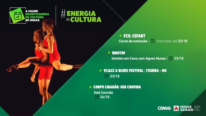 Cemig e FCS oferecem 13 cursos gratuitos e online de artes visuais, dança, música, teatro e tecnologia da cena 