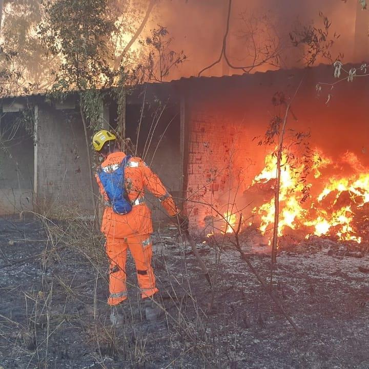 Bombeiros combatem incêndio na Destilaria de Guaranésia novamente