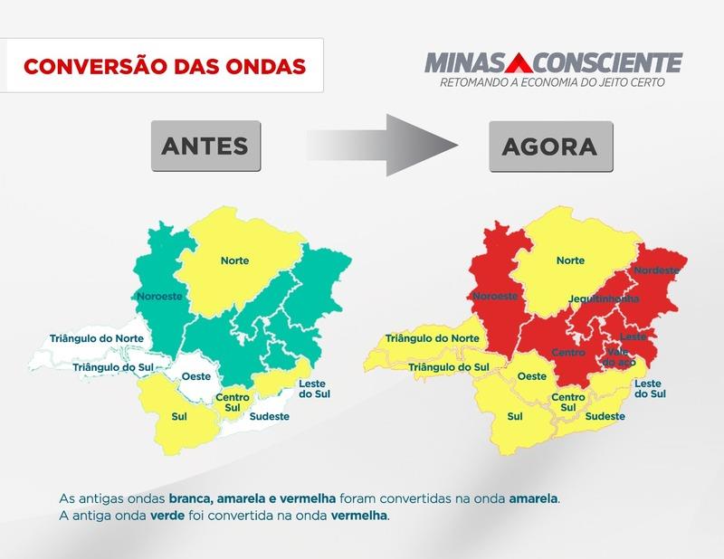 Mais de 360 cidades mineiras de pequeno porte passarão automaticamente para a onda amarela do plano Minas Consciente  