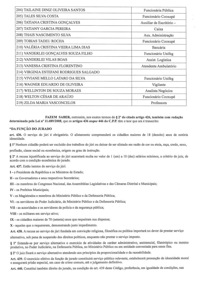 Fórum de Guaxupé divulga nova lista de jurados