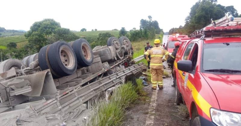 Acidente com caminhão deixa vítima em São Pedro da União