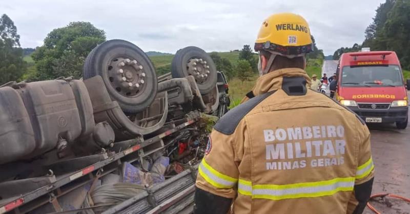 Acidente com caminhão deixa vítima em São Pedro da União