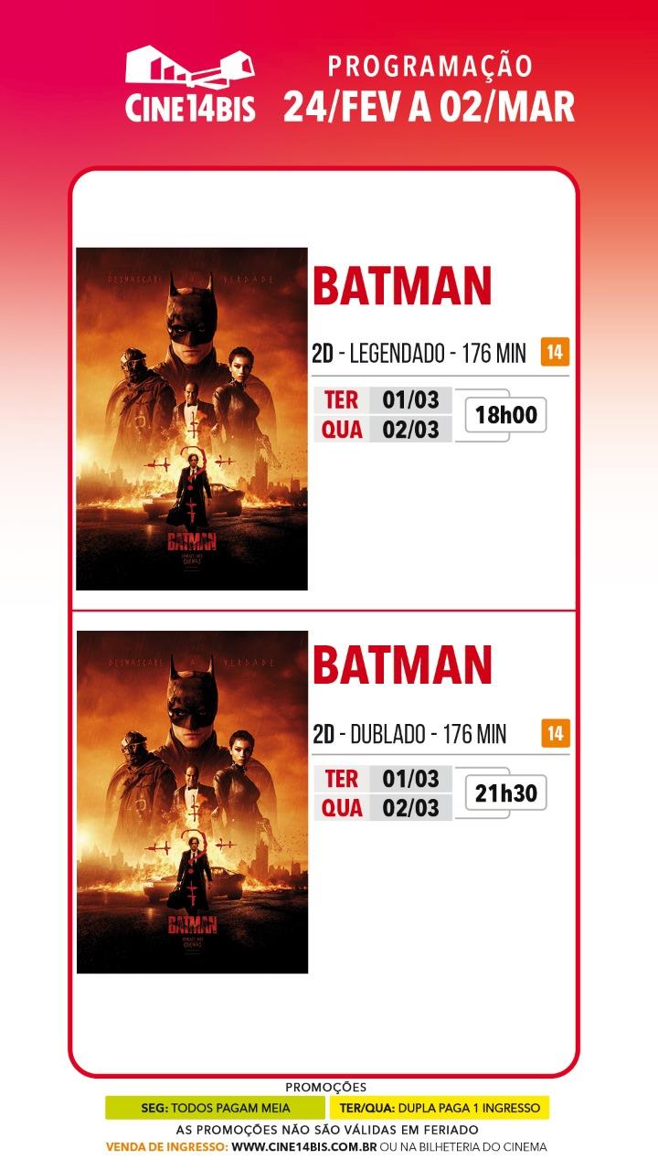 Batman abre a programação do Cine 14 Bis no mês de março