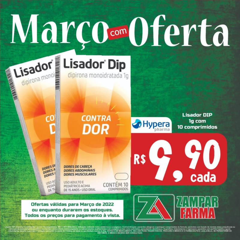 Março com ofertas na Zampar Farma