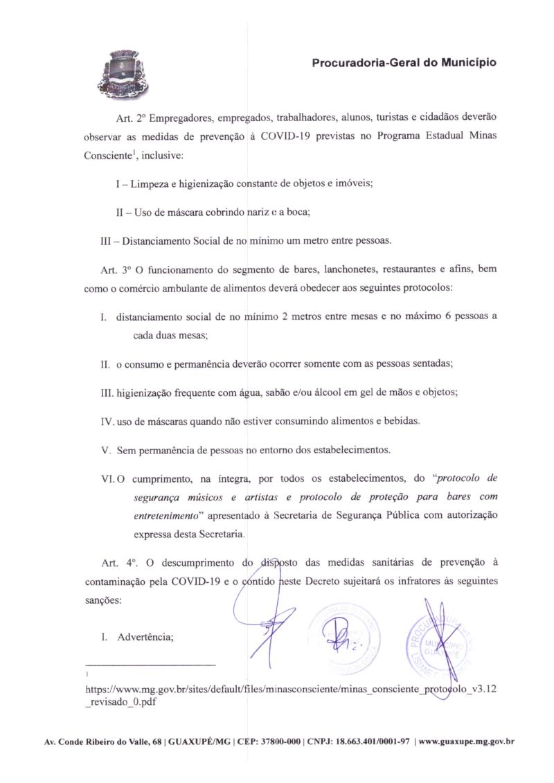 Prefeitura de Guaxupé publica novo Decreto de enfrentamento à Covid-19