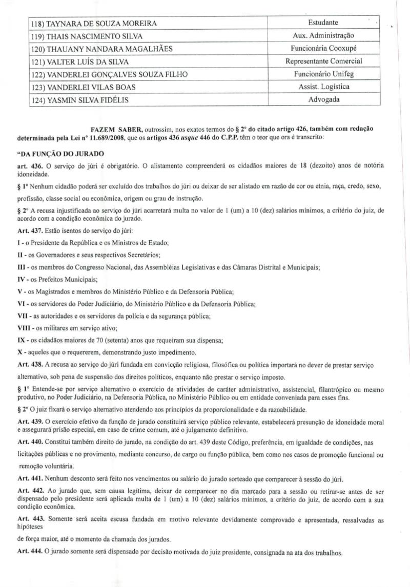 Comarca de Guaxupé publica nova Lista Geral de Jurados 2022