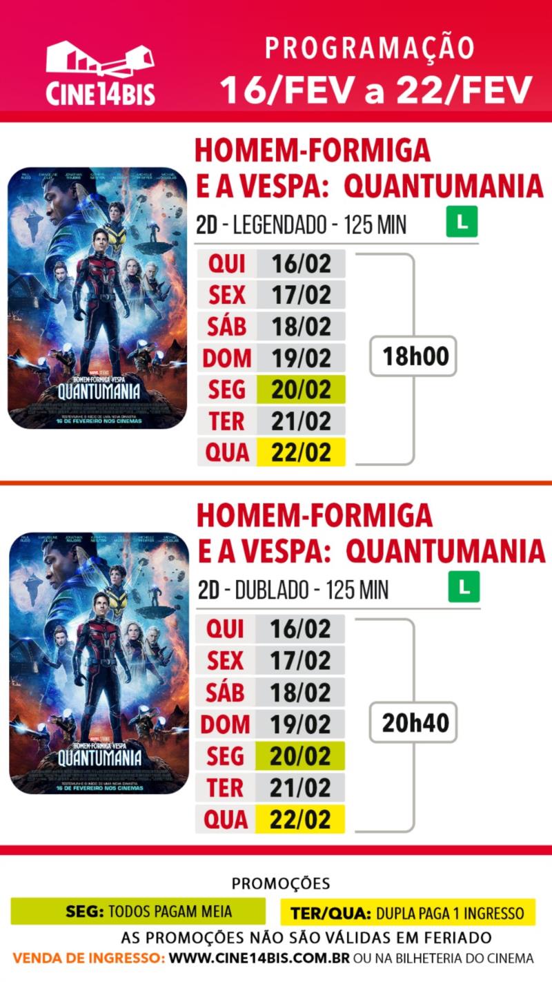 Balde Oficial do Homem-Formiga Quantumania chega ao Cine 14 Bis