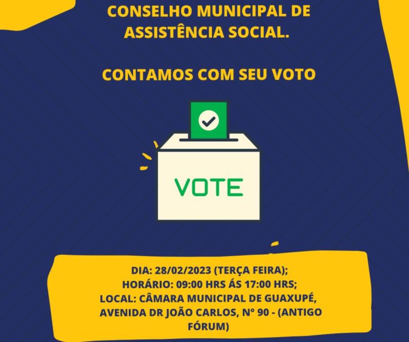 Será na próxima semana a eleição do Conselho Municipal de Assistência Social de Guaxupé 