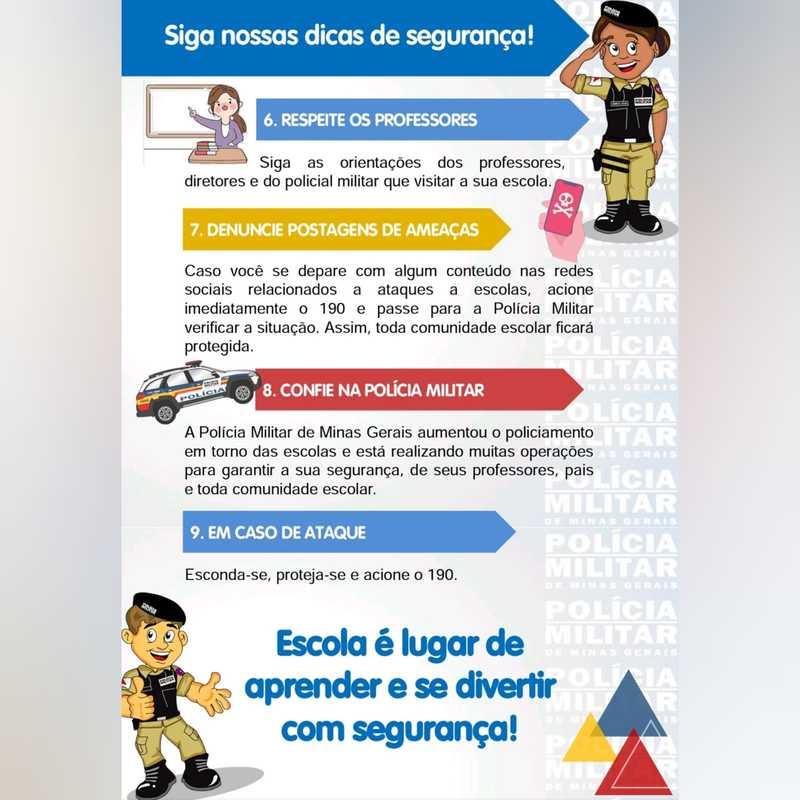 PMMG lança cartilha com dicas voltadas à segurança nas escolas