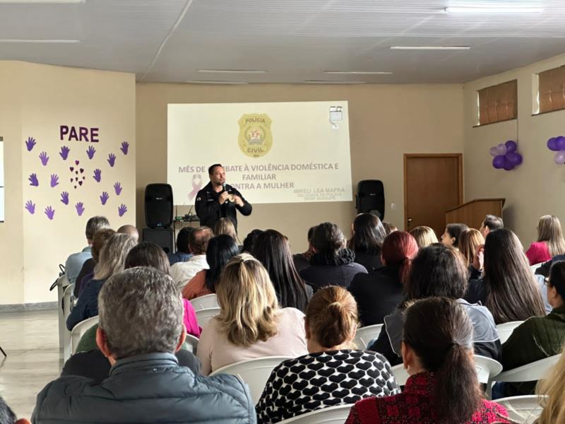 Palestra de conscientização sobre combate à violência contra a mulher foi promovida pela PC em Bom Jesus da Penha 