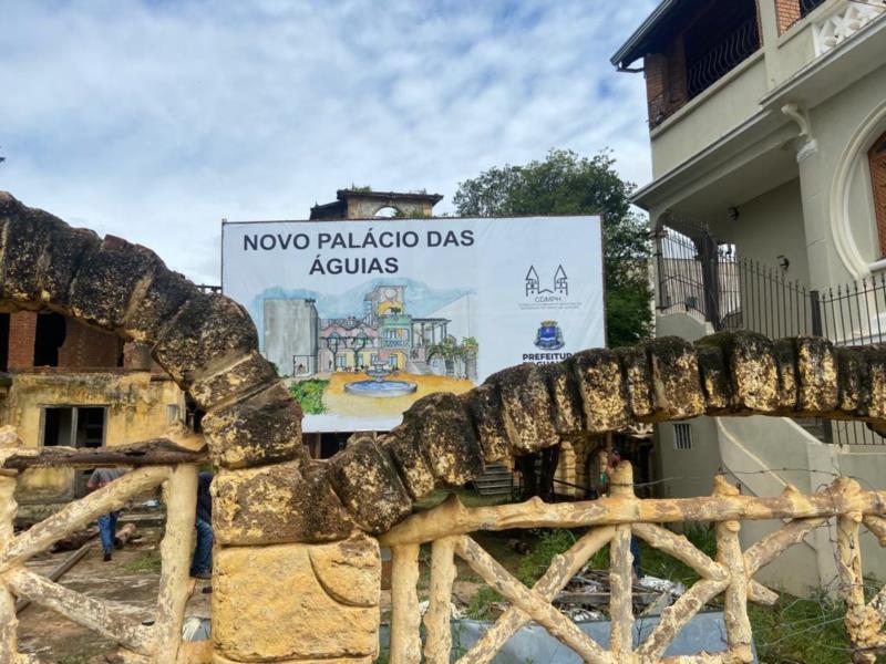 Obras de restauração da “Antiga Cadeia” e do “Palácio das Águias” seguem avançando em Guaxupé 