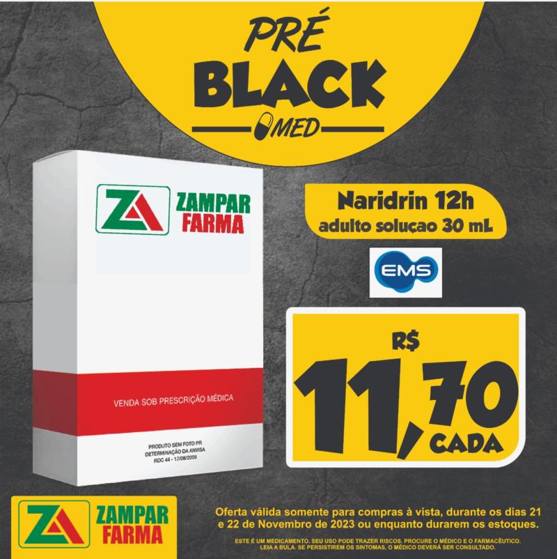 Pré-Black Friday de medicamentos na Zampar Farma 