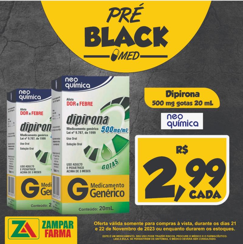 Pré-Black Friday de medicamentos na Zampar Farma 