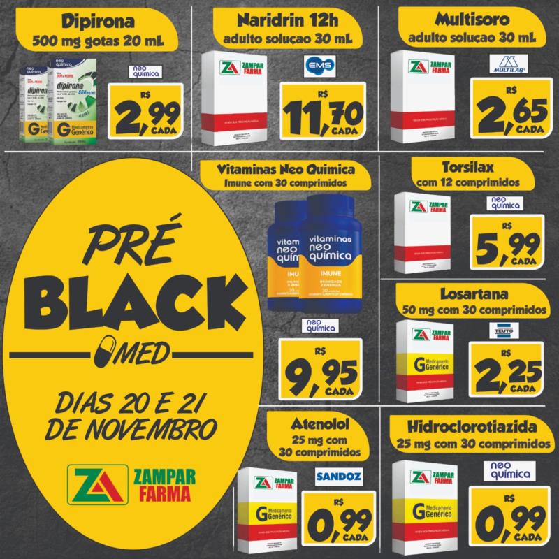 Pré-Black Friday de medicamentos na Zampar Farma 