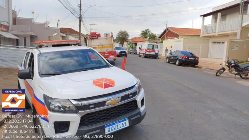 Vazamento de gás de cozinha em prédio mobiliza o Corpo de Bombeiros e Defesa Civil em Muzambinho 