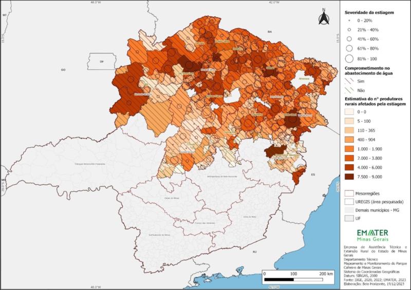 Estiagem: levantamento da Emater-MG mostra que 326 mil produtores foram prejudicados pela seca