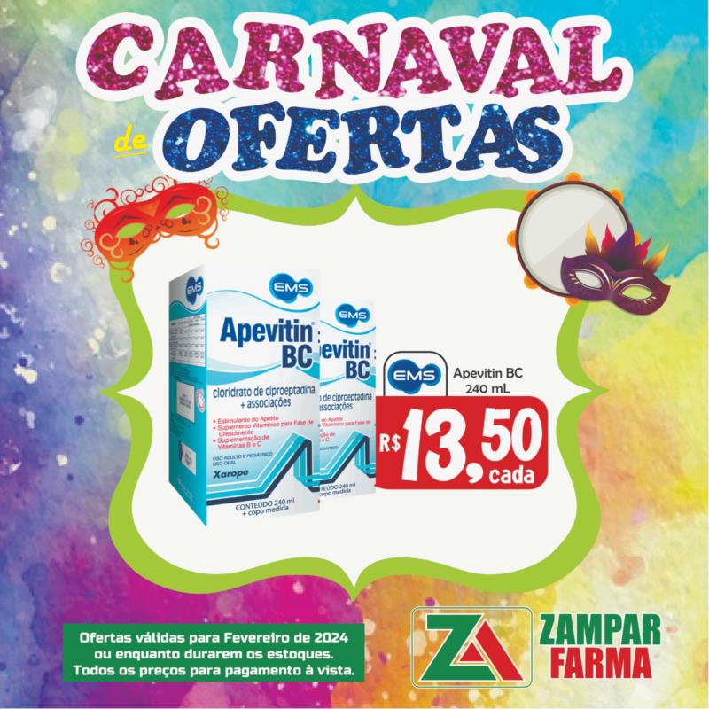 Carnaval de ofertas na Zampar Farma 