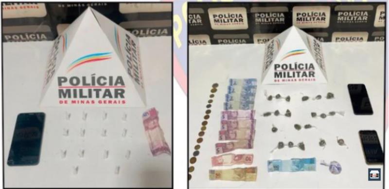 Policiais militares realizam apreensões de drogas e prendem autores por tráfico em Guaxupé