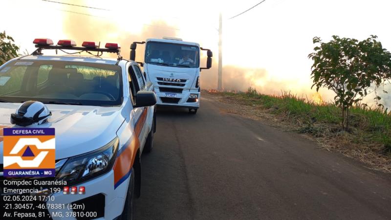 Ação rápida da Defesa Civil de Guaranésia combate queimadas no município 