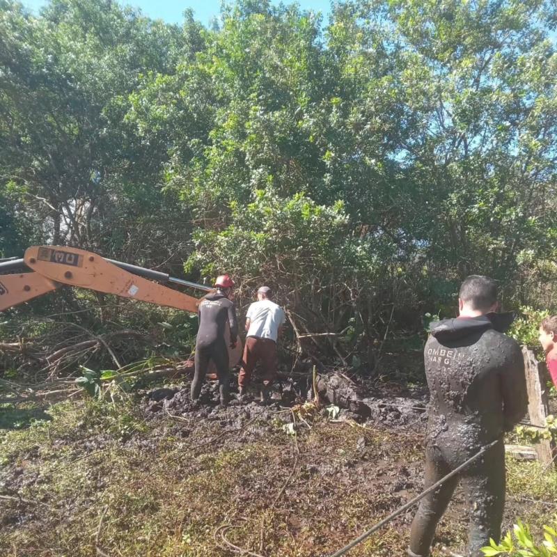 Cavalo é resgatado de lamaçal na Vila Progresso, em Guaxupé 