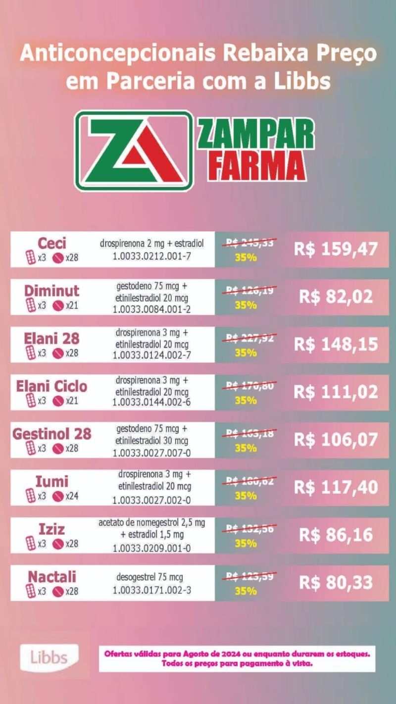 Promoções de Agosto na Zampar Farma 