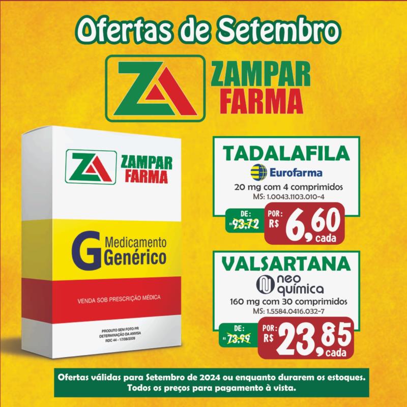 Ofertas de Setembro na Zampar Farma 