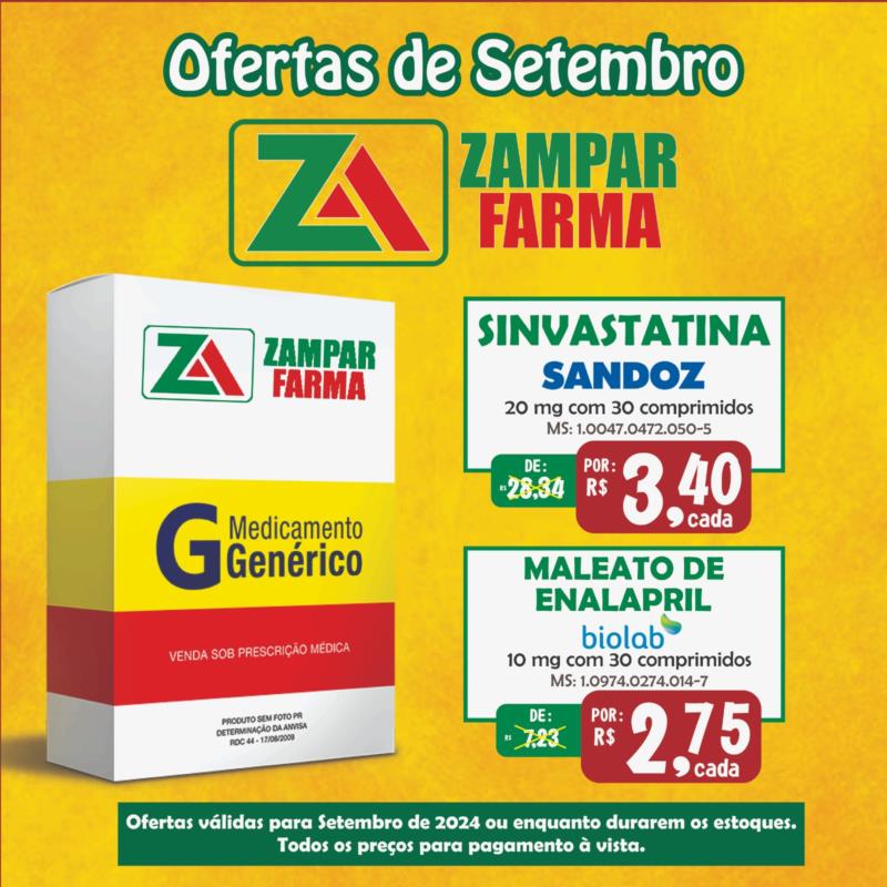 Ofertas de Setembro na Zampar Farma 