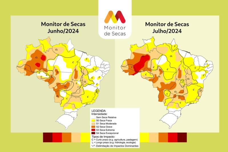 Seca se intensifica e avança no Sudeste, segundo última atualização do Monitor de Secas