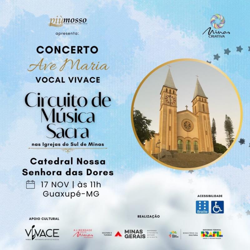 Catedral de Guaxupé recebe Concerto Ave Maria com Vocal Vivace 