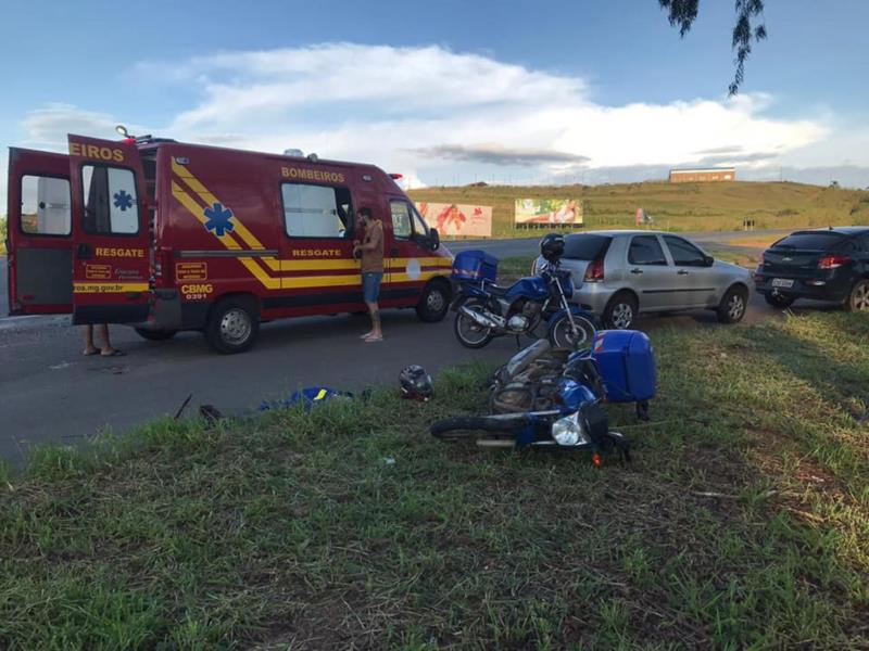 Motociclista fica ferido em acidente na BR- 491, no trevo de Juruaia